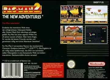 Pac-Man 2 - The New Adventures (USA) box cover back